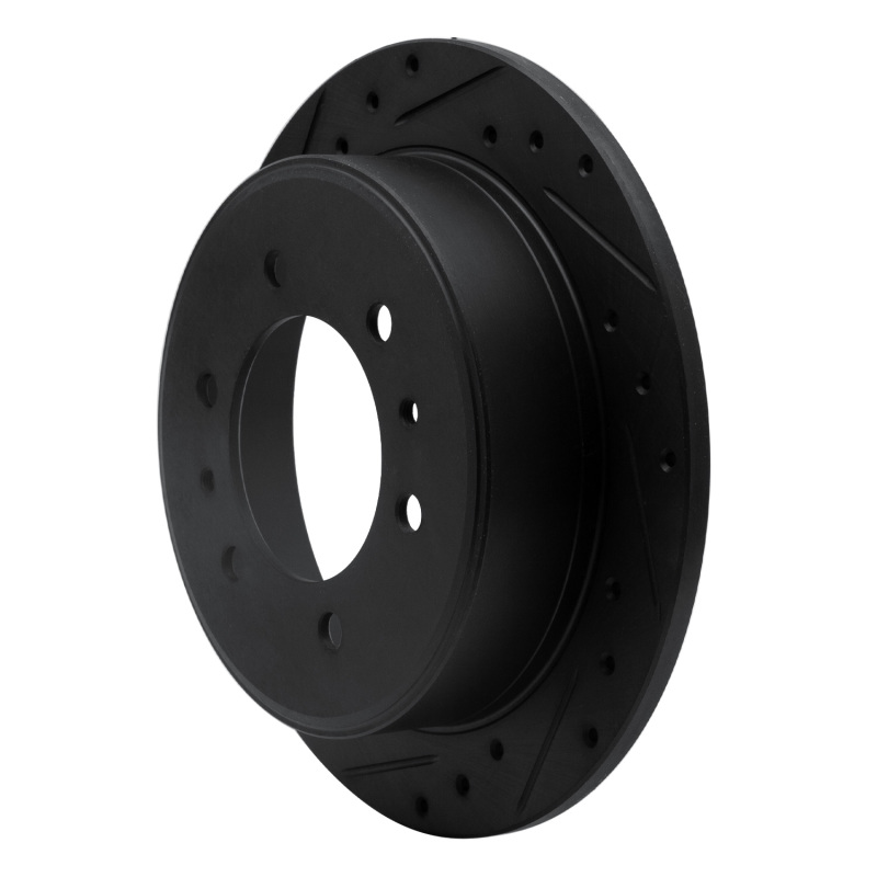 Hummer H3T Brake Rotor (1) - Rear Left - R1 Concepts - Drilled & Slotted - Black - `06-`10